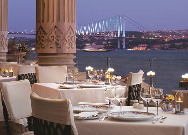 Ciragan Palace Kempinski Istanbul, Neo-Baroque style Ortakoy Mosque, Ortakoy Pier Square, Tugra Turkish restaurant, Istanbul luxurious hotel,